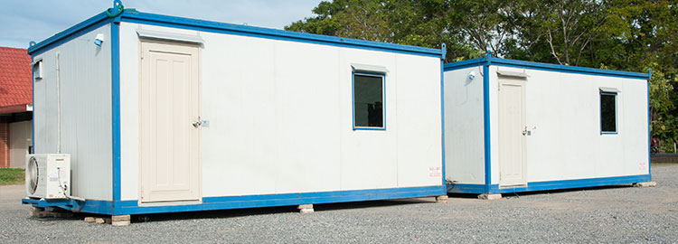 large container style offices for events